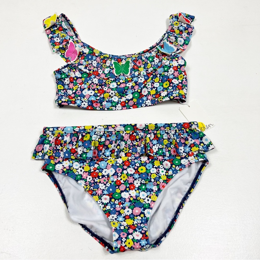 Mini Boden flowerpatch butterflies two-piece youth girls NWT size 11-12Y